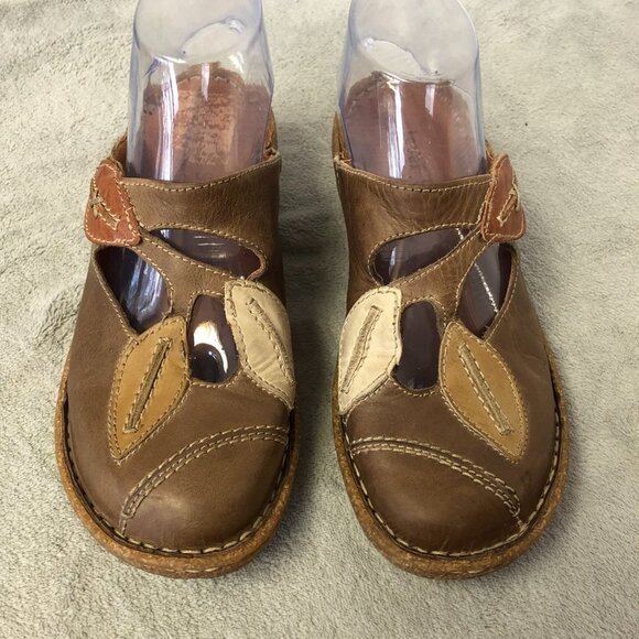 Josef Seibel Brown Leather Slip On Mules Size 38 (7.5 US) - Picture 3 of 16
